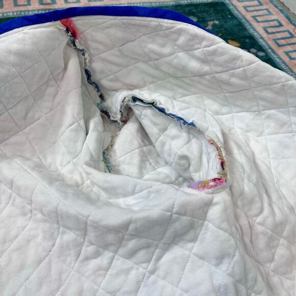 Handamde Jacket Womens Large Colorful Patchwork Quilted Open Front Rainbow - Picture 6 of 16